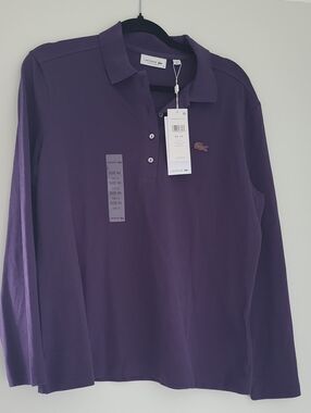 Lacoste Long-Sleeve Polo Shirt - Deep Purple